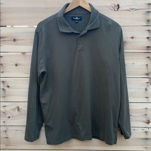 OLEG CASSINI MEN'S SOFT POLO 3 buttons shirt green size small